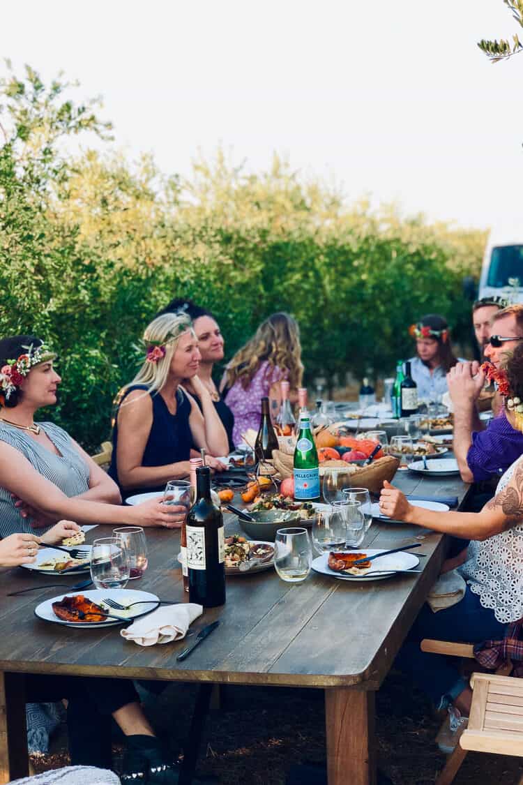 Dinner in the olive groves during the Cobram Estate Harvest 2019.