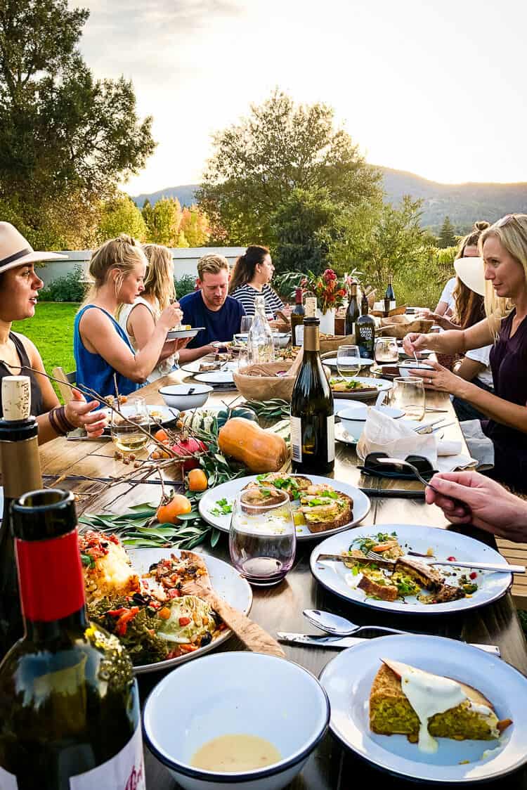 The dinner table at the Cobram Estate Harvest Celebration 2019.