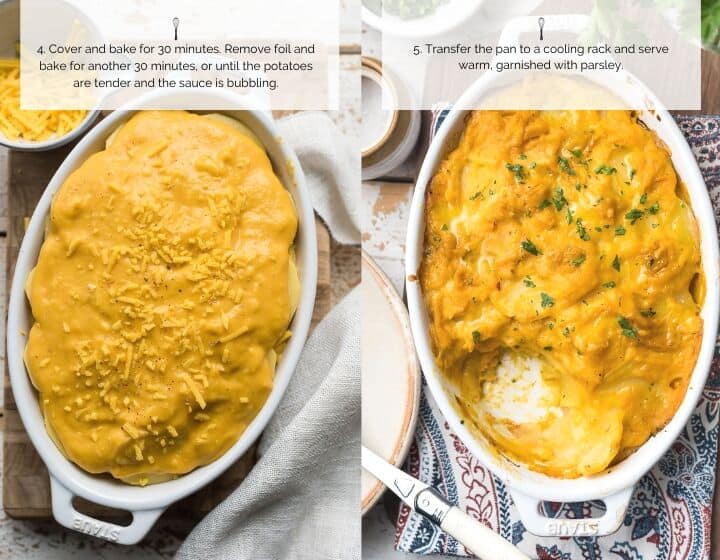 Step by step instructions for how to make Butternut Squash Scalloped Potatoes
