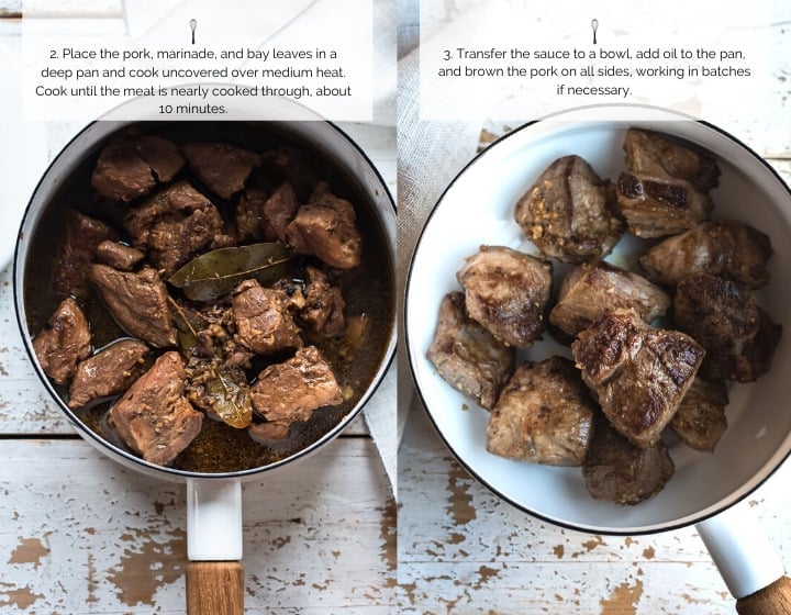 Step by step instructions for how to make Pork Adobo