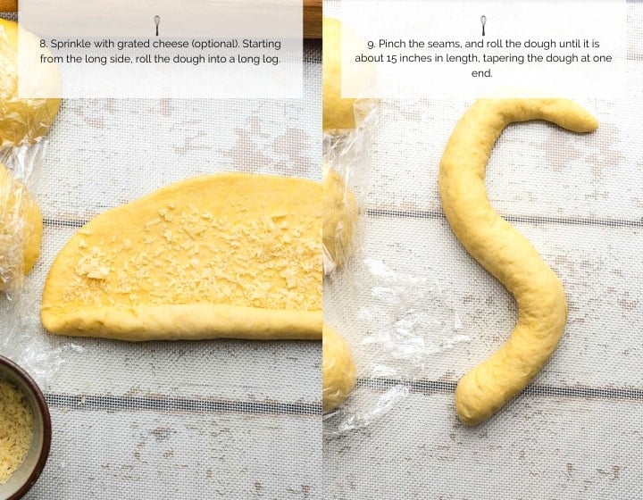 Step by Step Instructions for How to Make Ensaymada: Forming the dough into a coil.