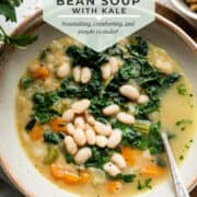 White Bean Soup with Kale and Spinach