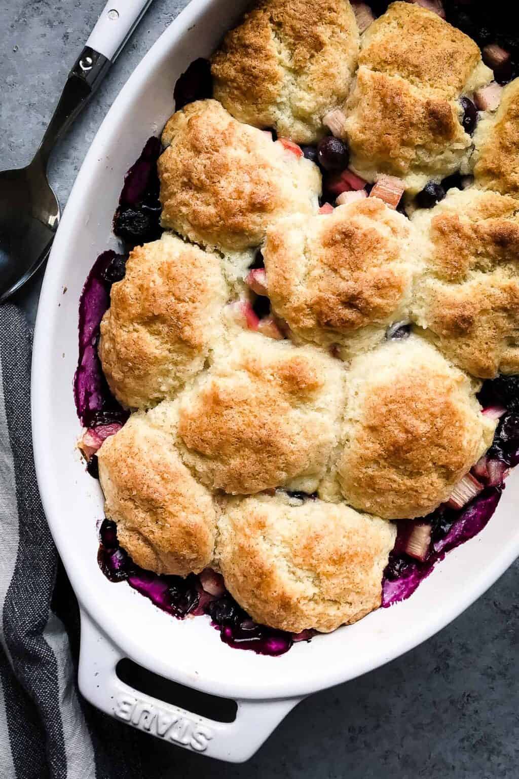 Blueberry Rhubarb Cobbler Kitchen Confidante®