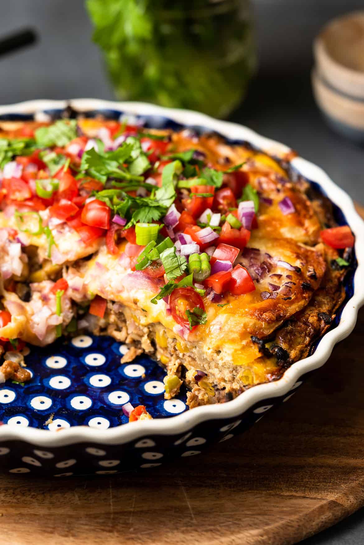 Breakfast Tortilla Pie - Tortilla Casserole - Kitchen Confidante®
