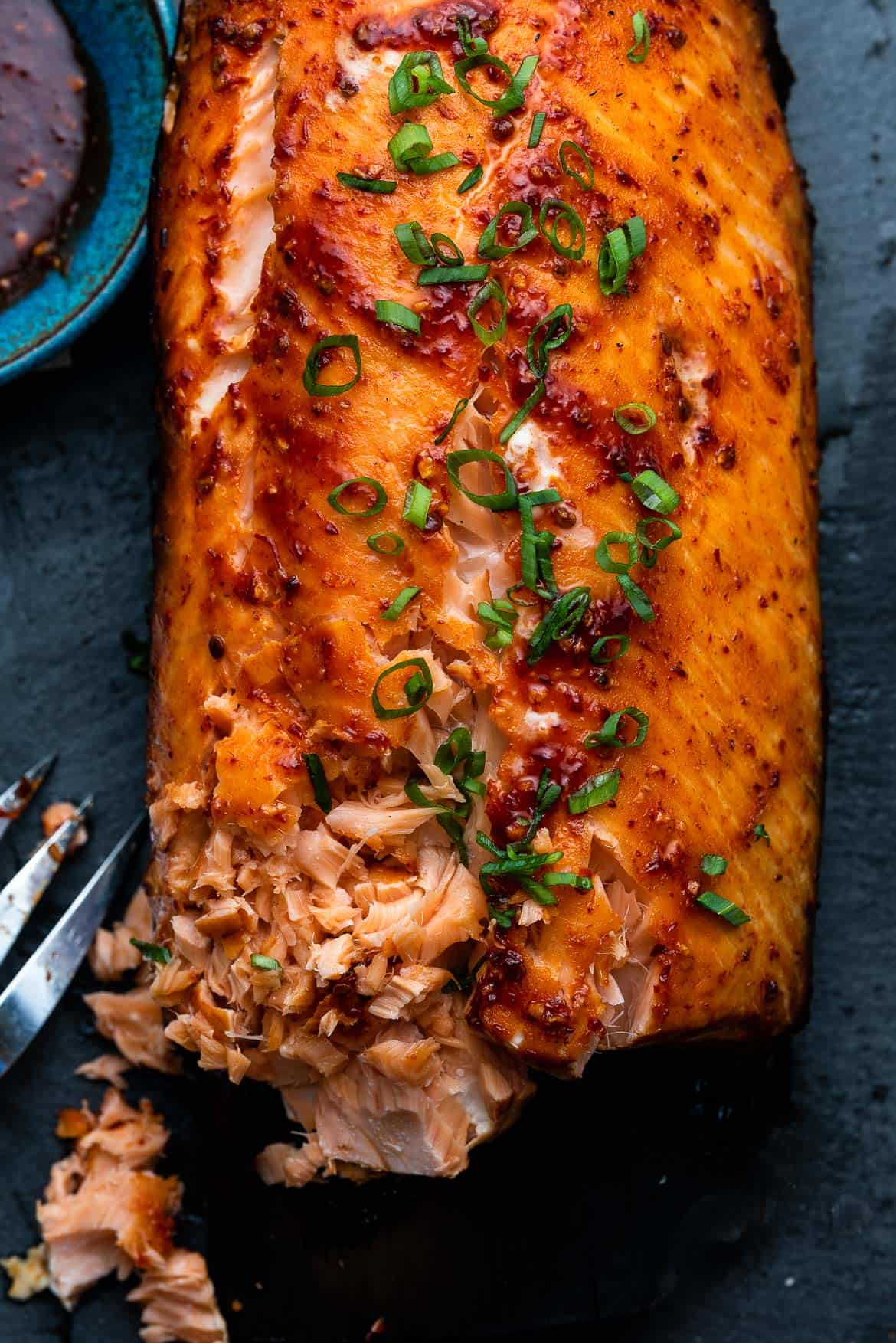 Plank Grilled Alaska Salmon with Honey Chipotle Glaze - Kitchen Confidante®