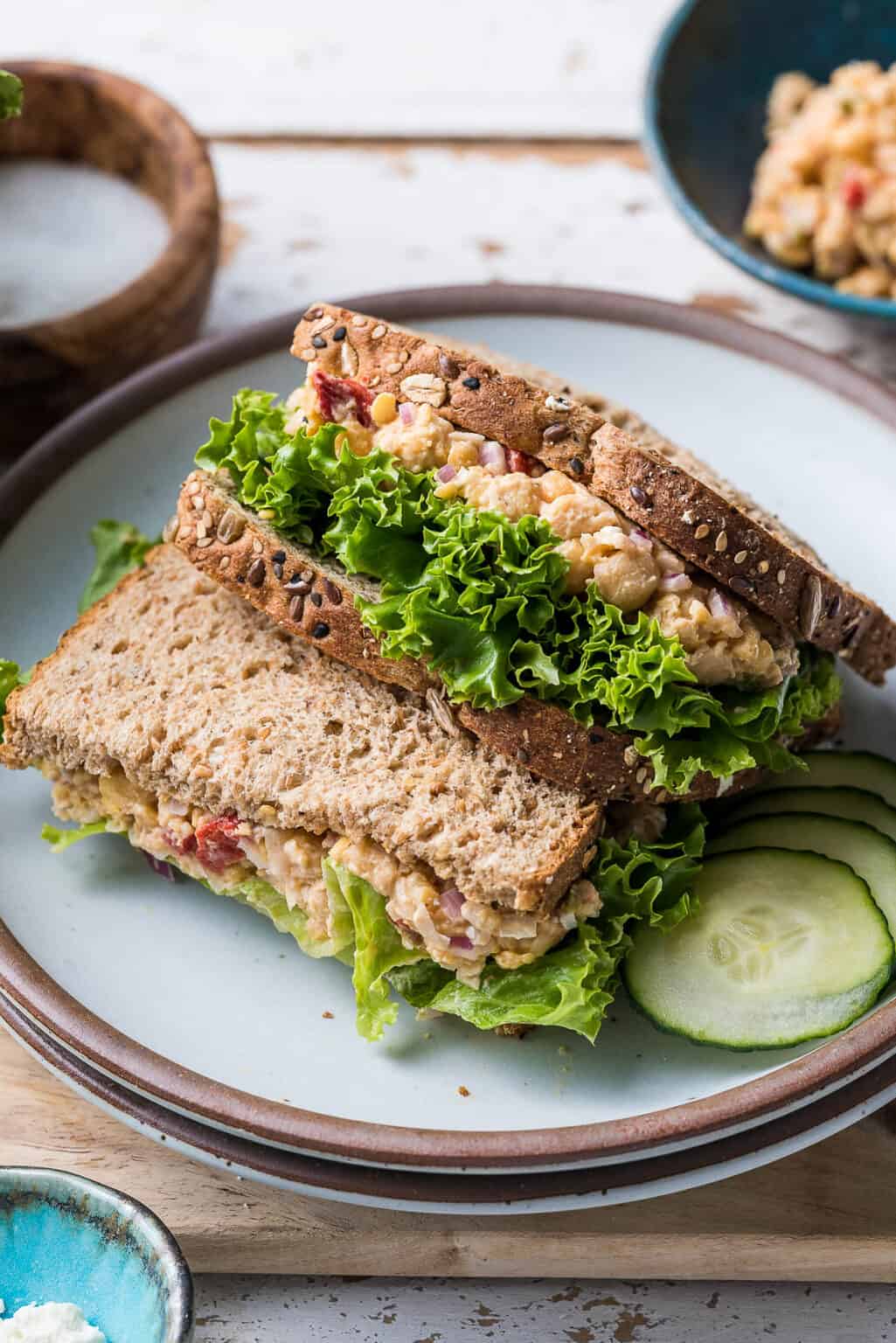 Chickpea Salad Sandwich with Feta - Kitchen Confidante®