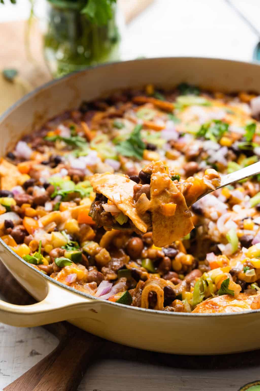 Vegetarian Enchilada Skillet Casserole - Kitchen Confidante®