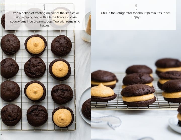 Step by step instructions for how to make Chocolate Pumpkin Whoopie Pies.