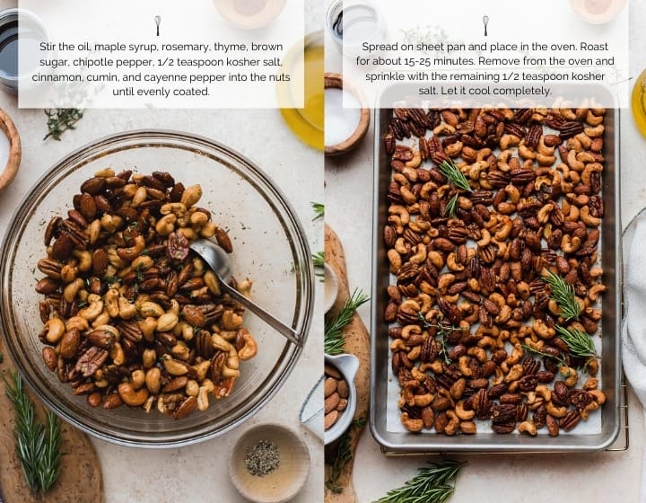 Step by step instructions for how to make spiced nuts.