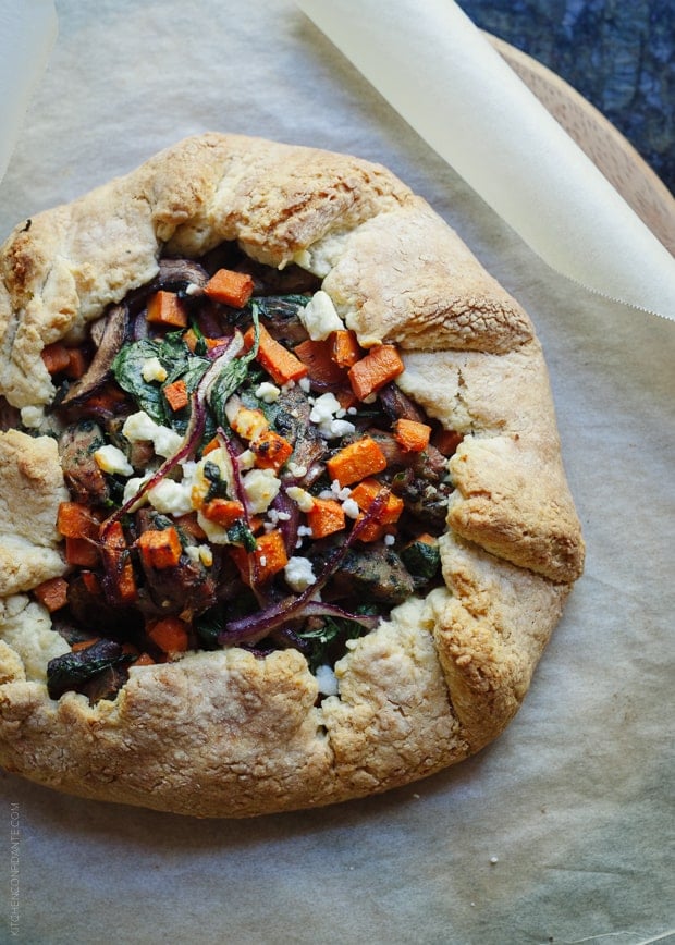 A Savory Chicken Sausage and Vegetable Galette fresh from the oven.