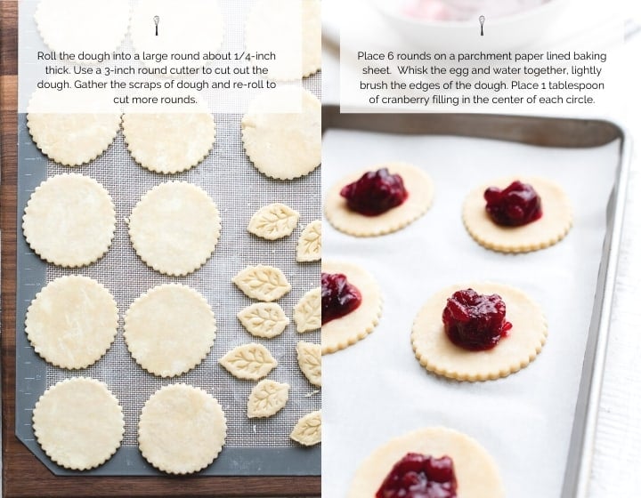 Step by step instructions for how to make Cranberry Hand Pies.