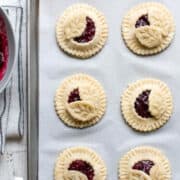 Cranberry hand pies formed on a baking sheet ready for the oven were one of Five Little Things I loved the week of December 4, 2020.