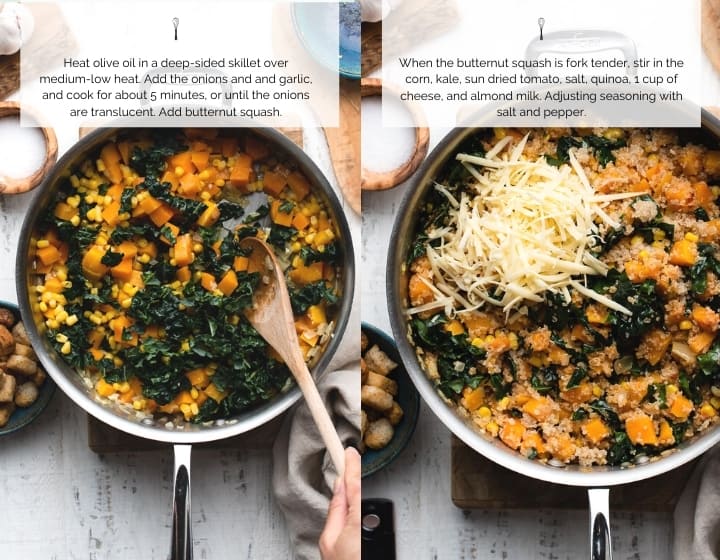 Step by step instructions for how to make Winter Squash and Quinoa Bake.