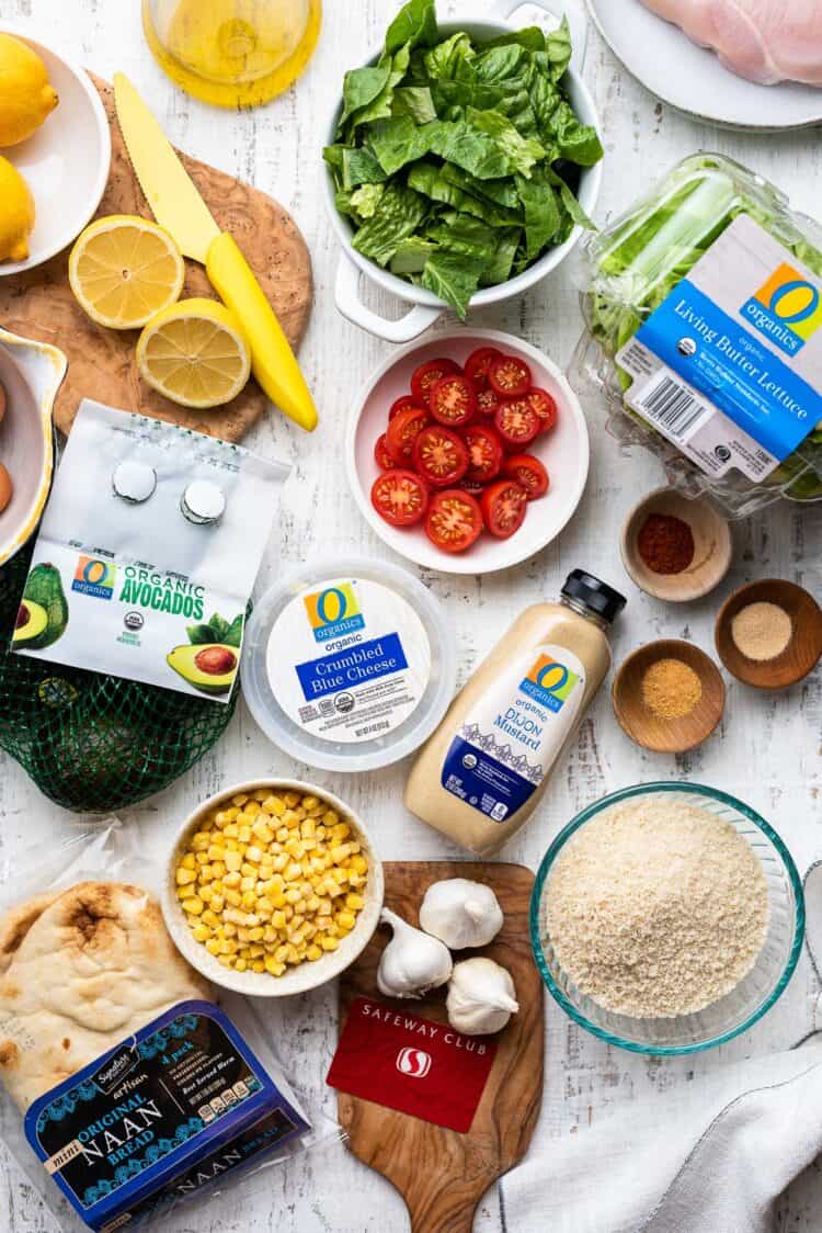 Ingredients for Chicken Cobb salad from Safeway O Organics.