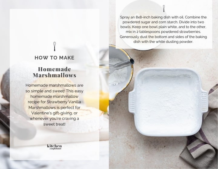 Step by step instructions for how to make homemade marshmallows.