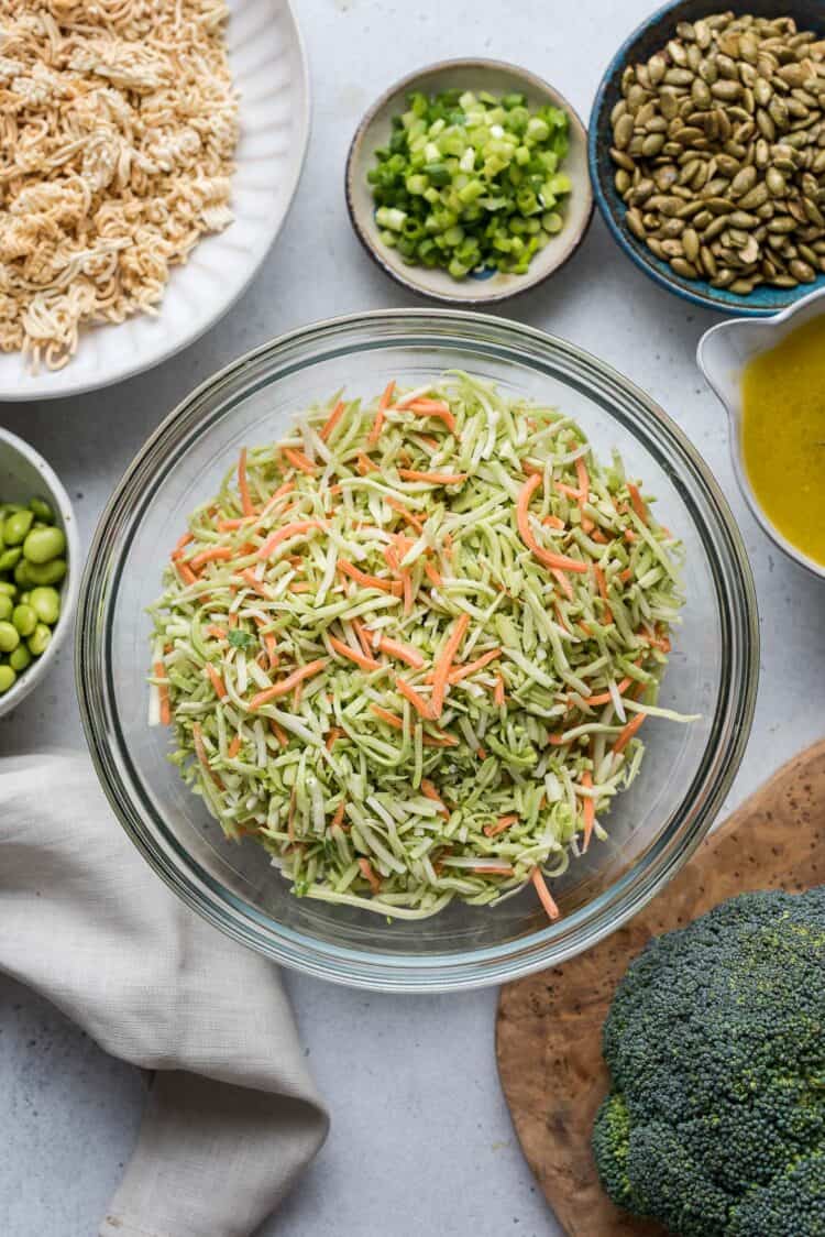 Ingredients for Broccoli Slaw with Ramen.