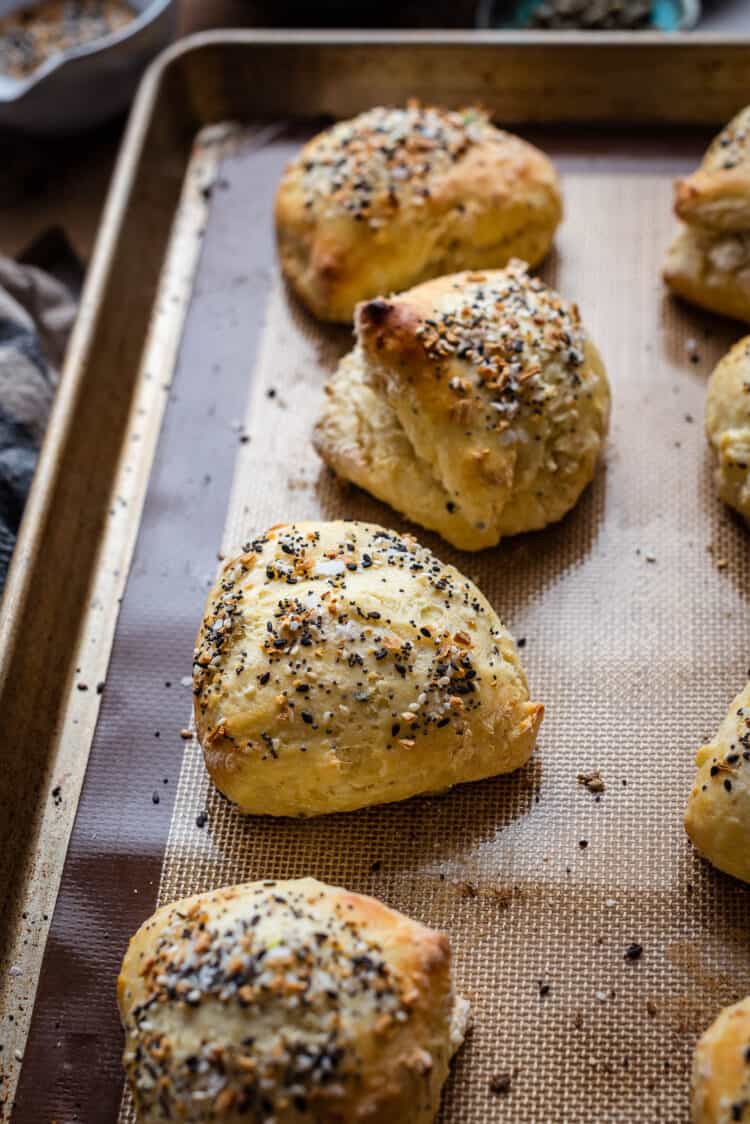 Step by step instructions for how to make Everything Bagel Scones