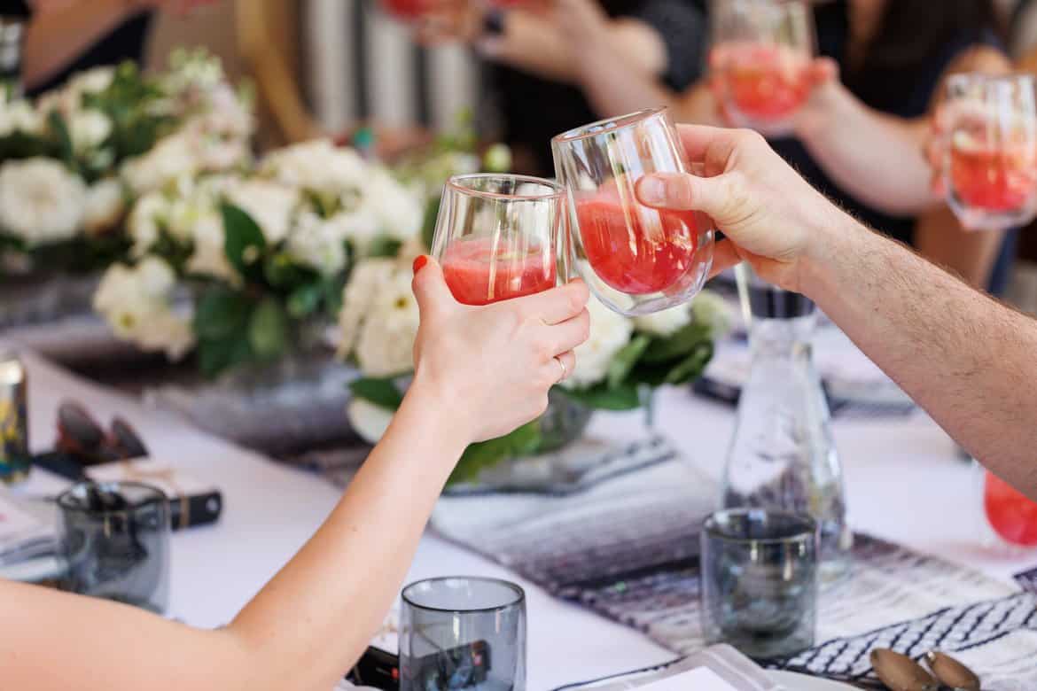 Toasting at the Zwilling lunch at the Fresh Air Retreat in Scottsdale, AZ