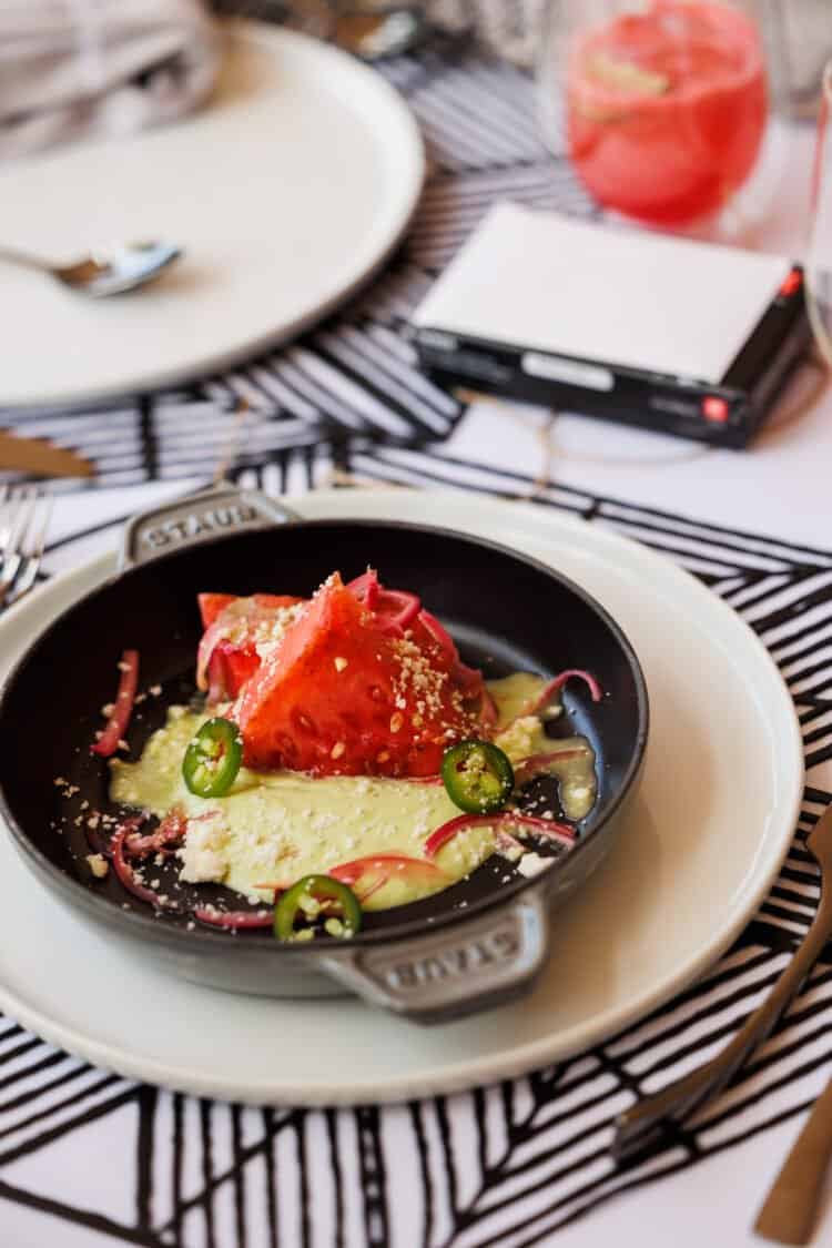 Watermelon salad at the Zwilling lunch at the Fresh Air Retreat in Scottsdale, AZ