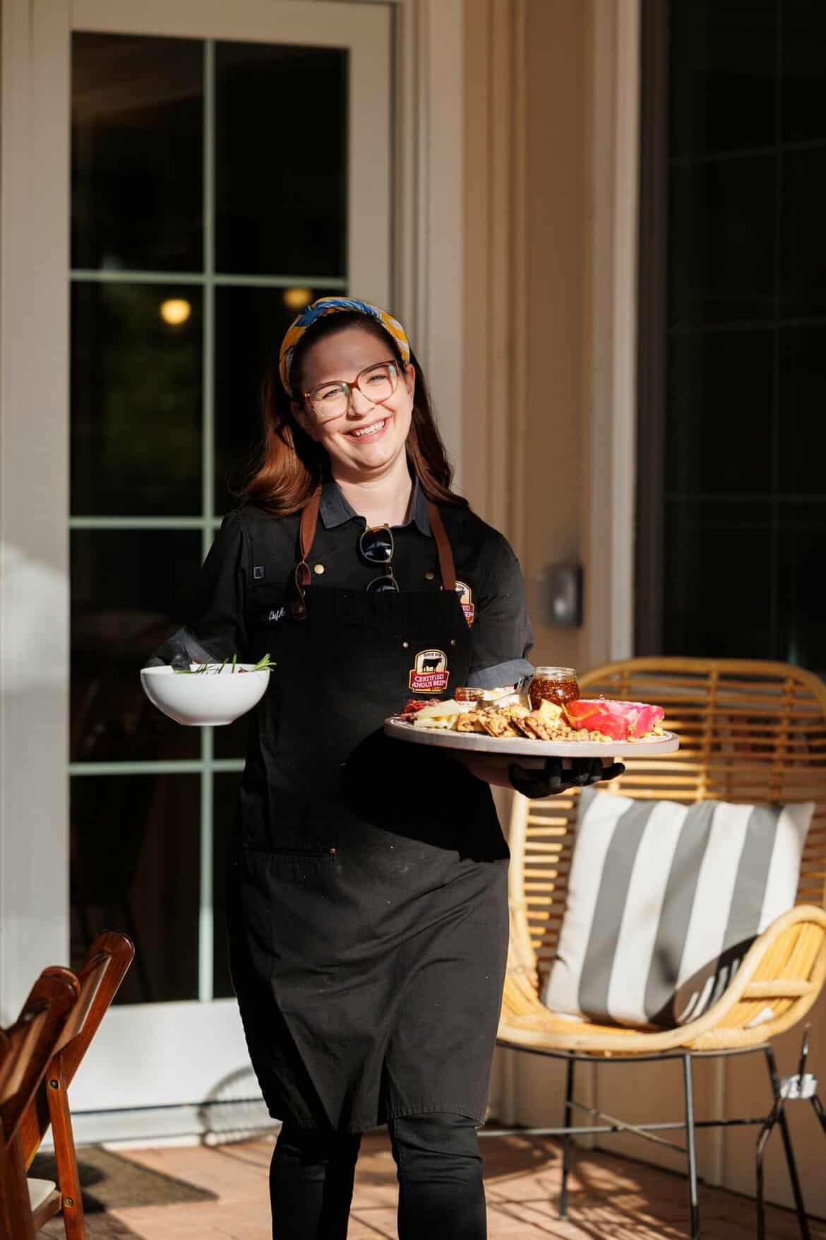 Chef Ashley Breneman preparing Certified Angus Beef® charcuterie at the Fresh Air Retreat in Scottsdale, AZ