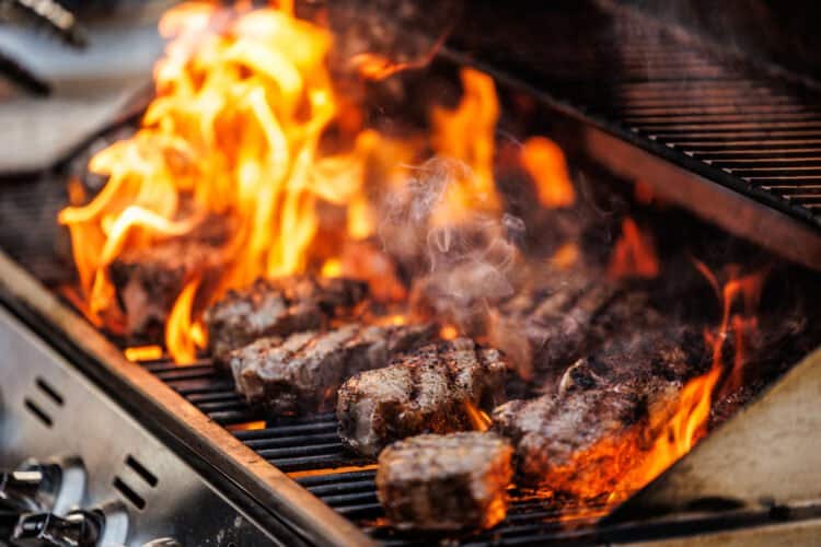 Grilling Certified Angus Beef® Filets at the Fresh Air Retreat.