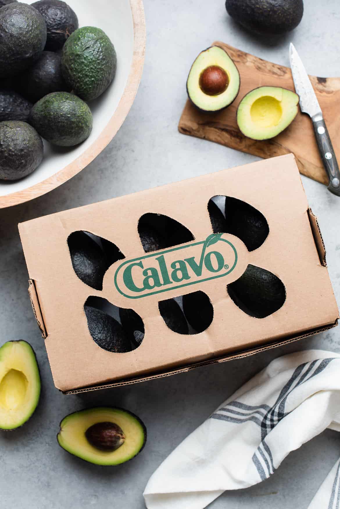 A box of Calavo Avocados