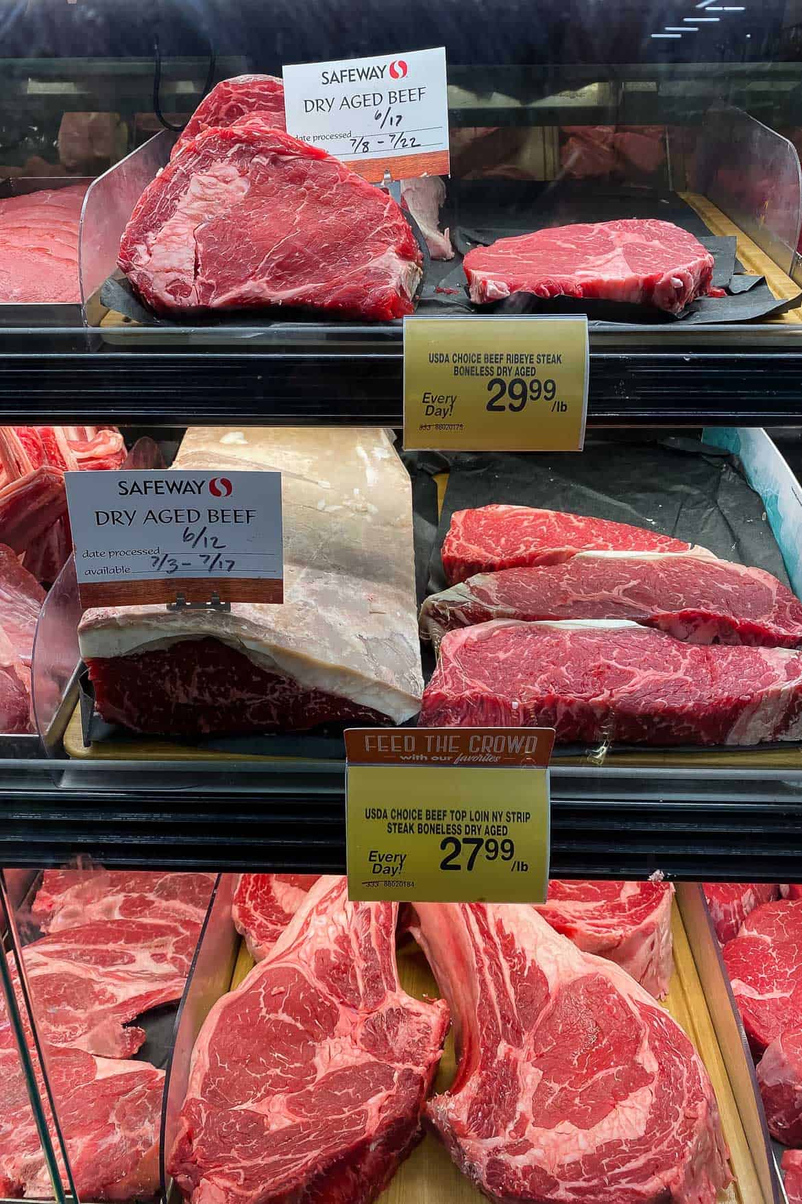 Dry Aged beef at Safeway butcher.