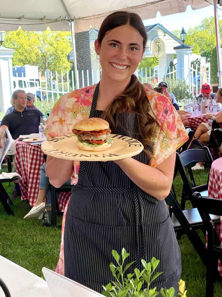 Winner Sarah Ralston of the 32nd Build a Better Burger Contest at Sutter Home Winery