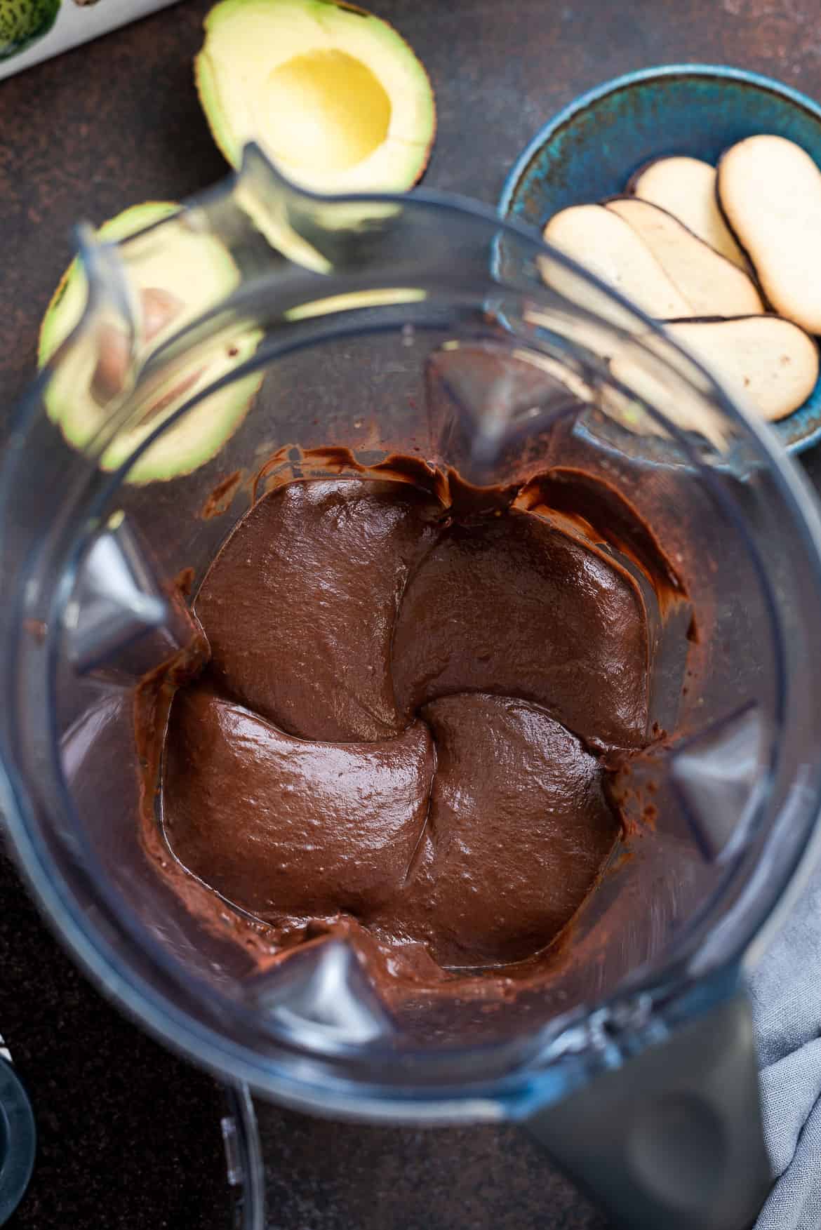 Avocado Chocolate Pudding in a blender.