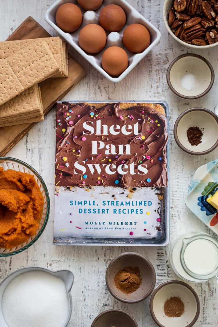 Sheet Pan Sweets cookbook by Molly Gilbert.