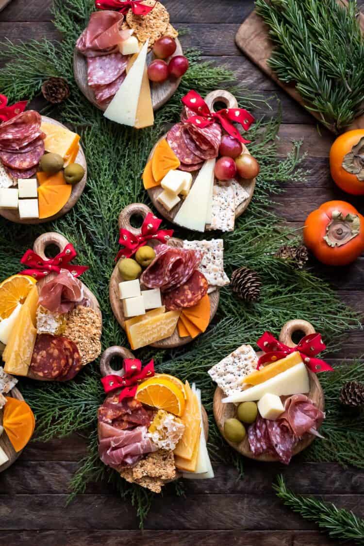 Individual Christmas Holiday Charcuterie Boards