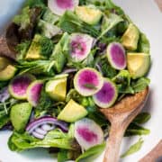 Lettuce Salad with Mayonnaise Dressing in a large salad bowl.