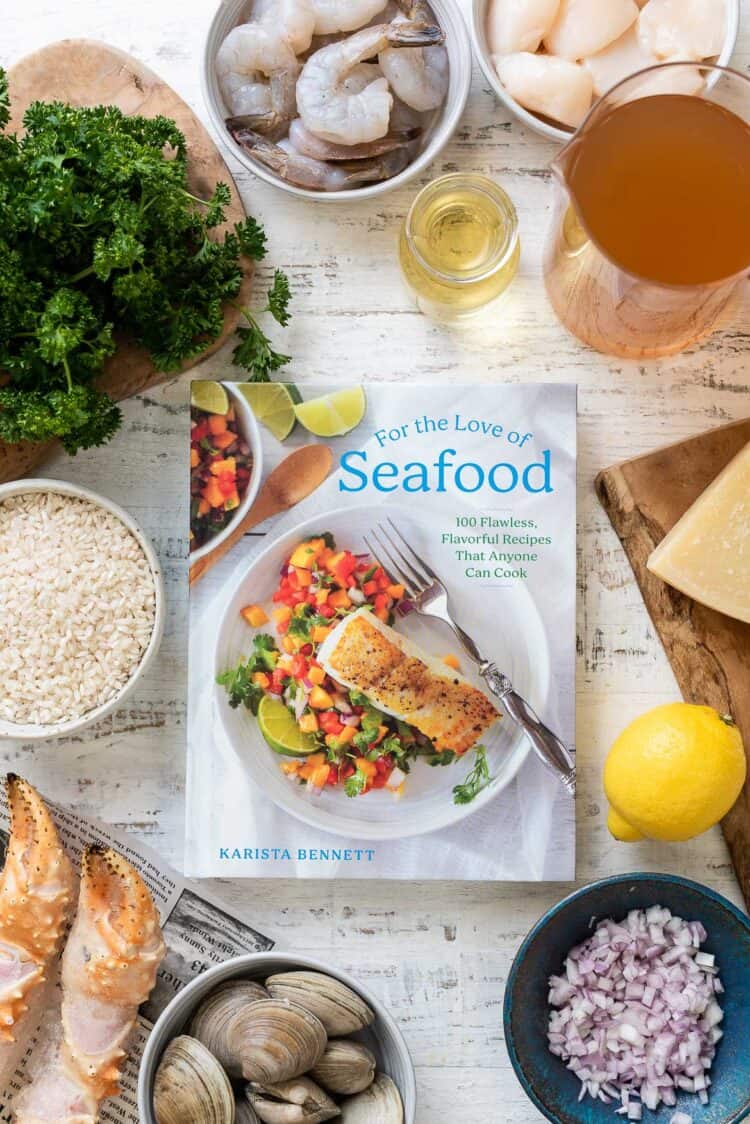 For the Love of Seafood cookbook by Karista Bennett.