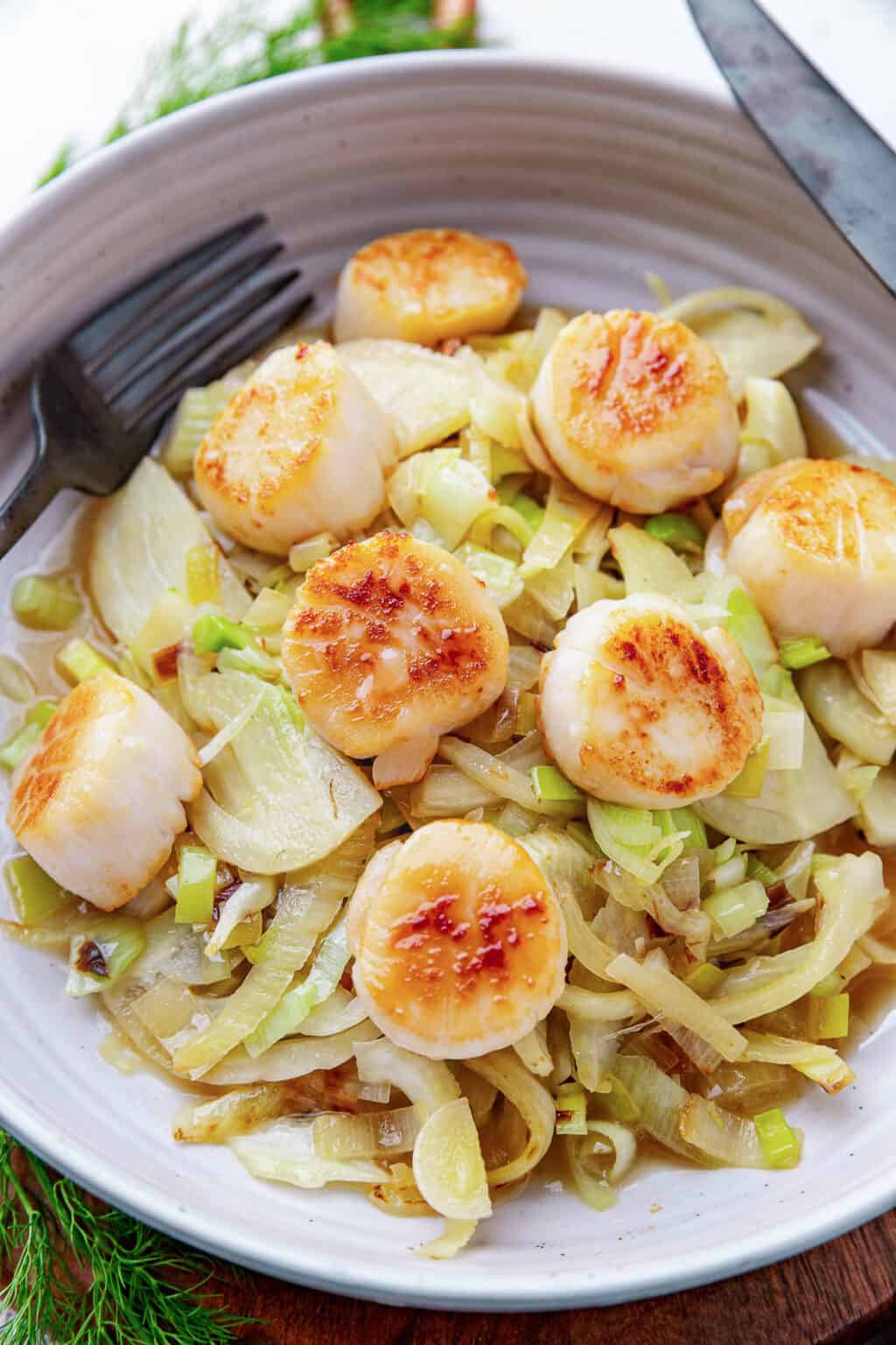 Pan Seared Scallops With Fennel And Leeks Kitchen Confidante® 4039