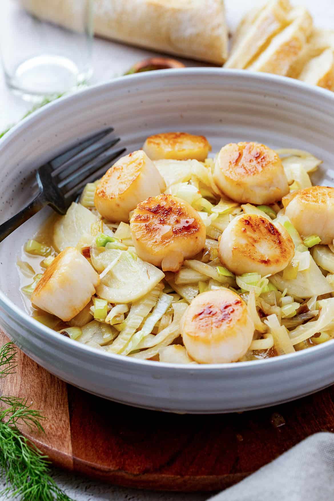 Pan Seared Scallops With Fennel And Leeks Kitchen Confidante® 4720