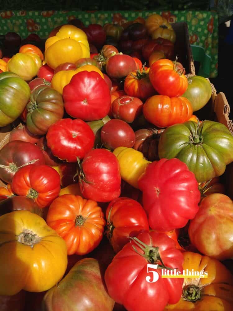 Heirloom tomatoes at the farmer's market were one of the Five Little Things I loved the week of August 4, 2023.