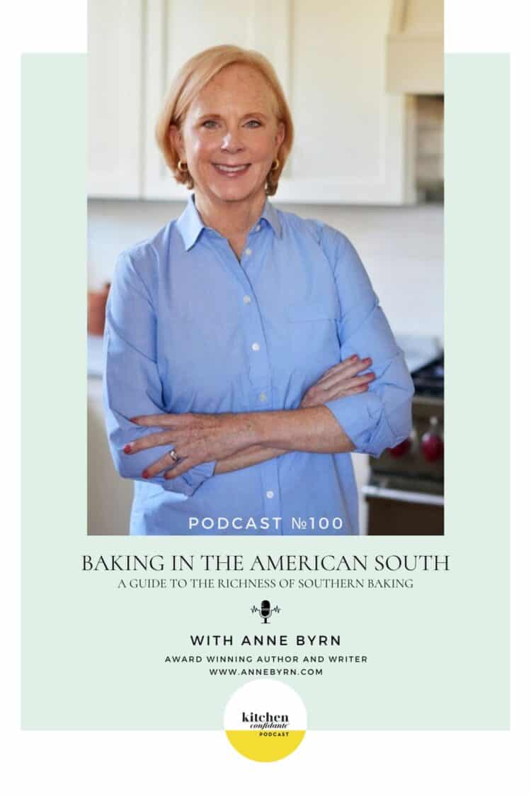 In Episode 100, Liren chats with Anne Byrn, an award winning food author. They discuss her newest book: Baking in the American South, where she weaves stories and recipes from pre-Civil War times to today’s modern Southern kitchens.