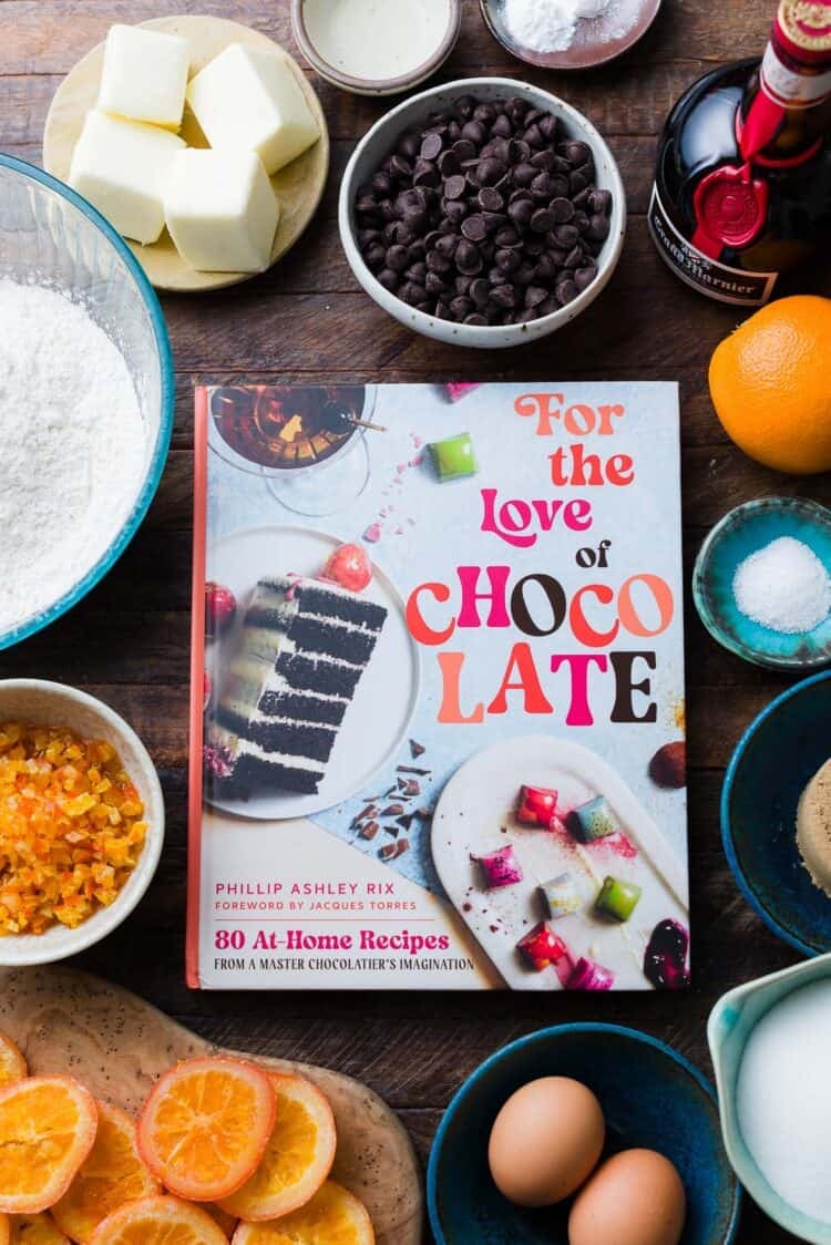 The cookbook, For the Love of Chocolate, by Phillip Ashley Rix.