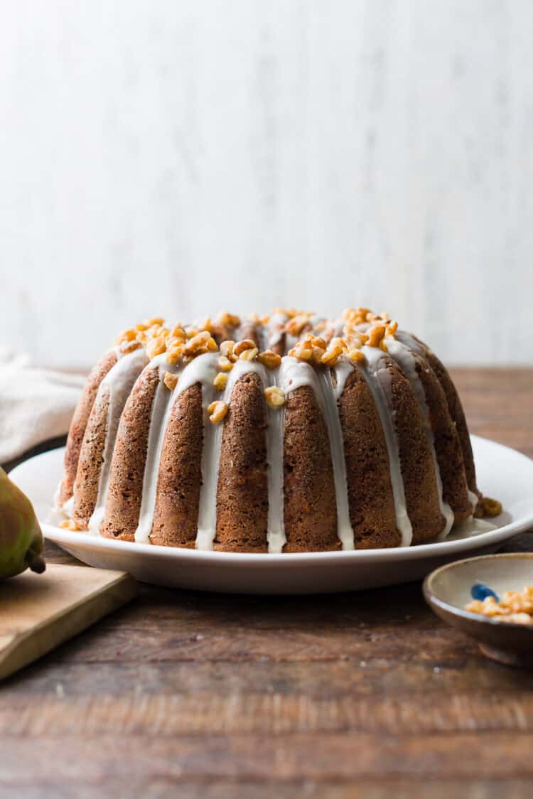Pear Walnut Bundt Cake