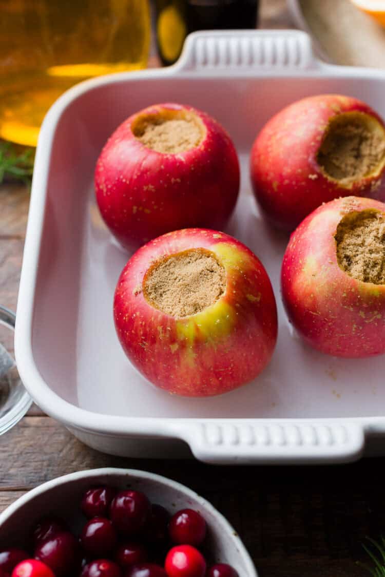 Spiced apples for wassail.