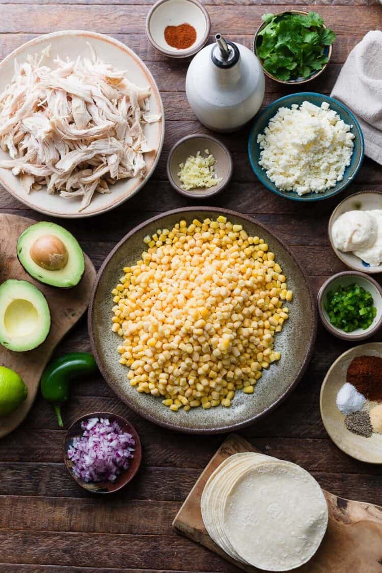 Ingredients for Mexican Street Corn Chicken Tacos