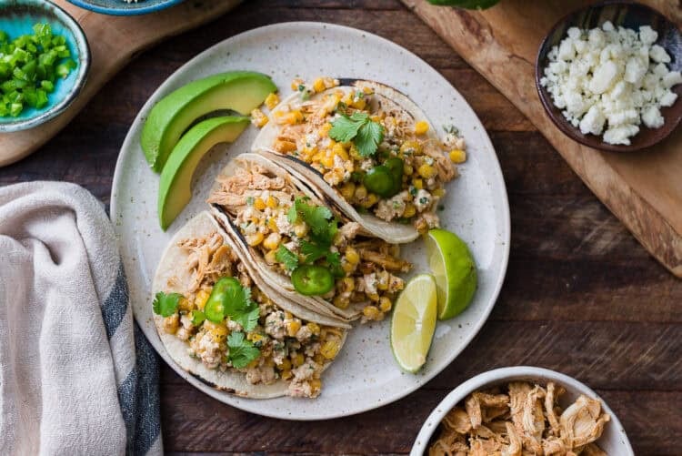 Mexican Street Corn Chicken Tacos