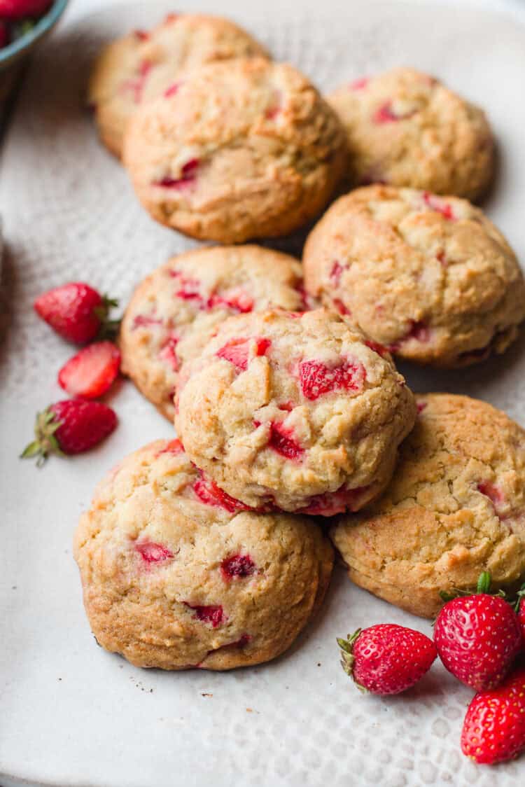 Strawberry Shortcake Cookies on.a plate
