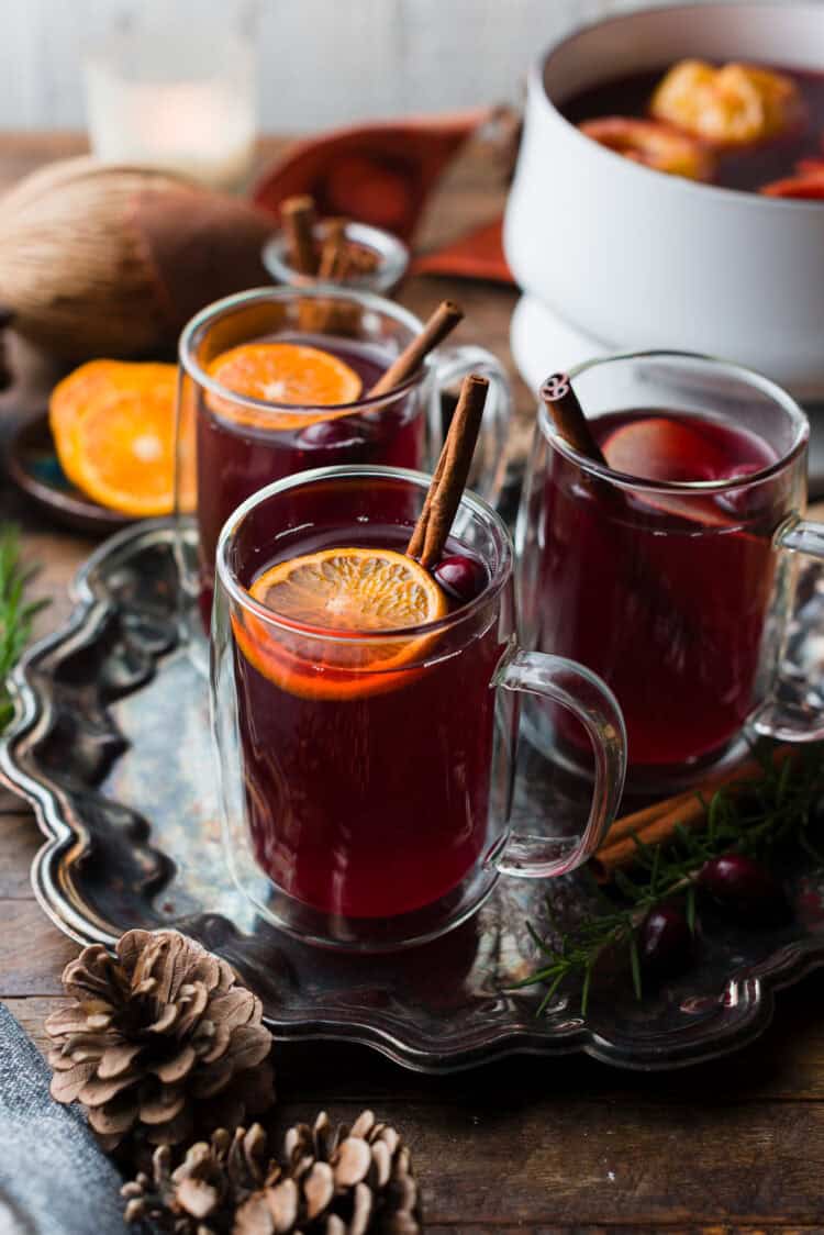 Wassail served in glasses.